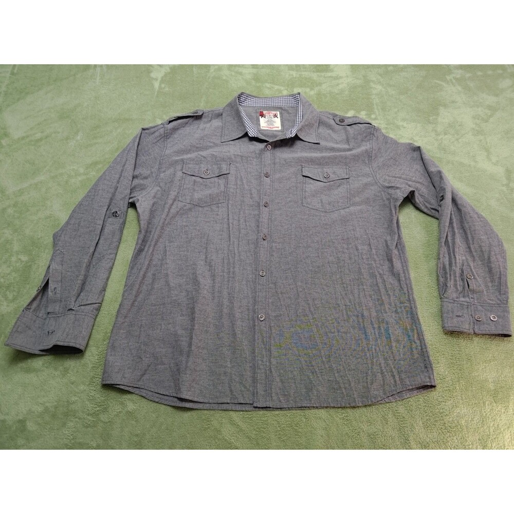 Beyond Limit Mens Gray 3XL  Long Sleeve Button Up Casual RN 72619